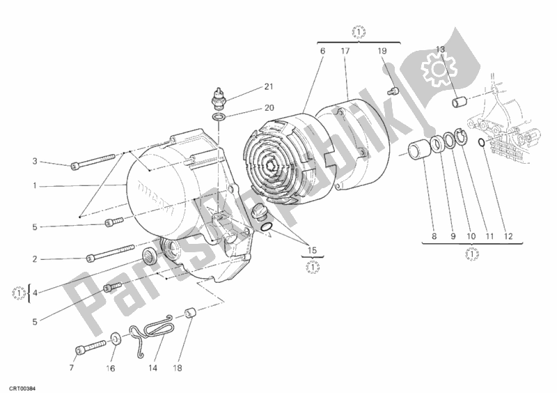 Toutes les pièces pour le Couvercle D'embrayage du Ducati Sport ST3 S ABS USA 1000 2006